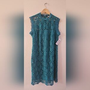 Nanette Lepore Teal Lace Mini Dress